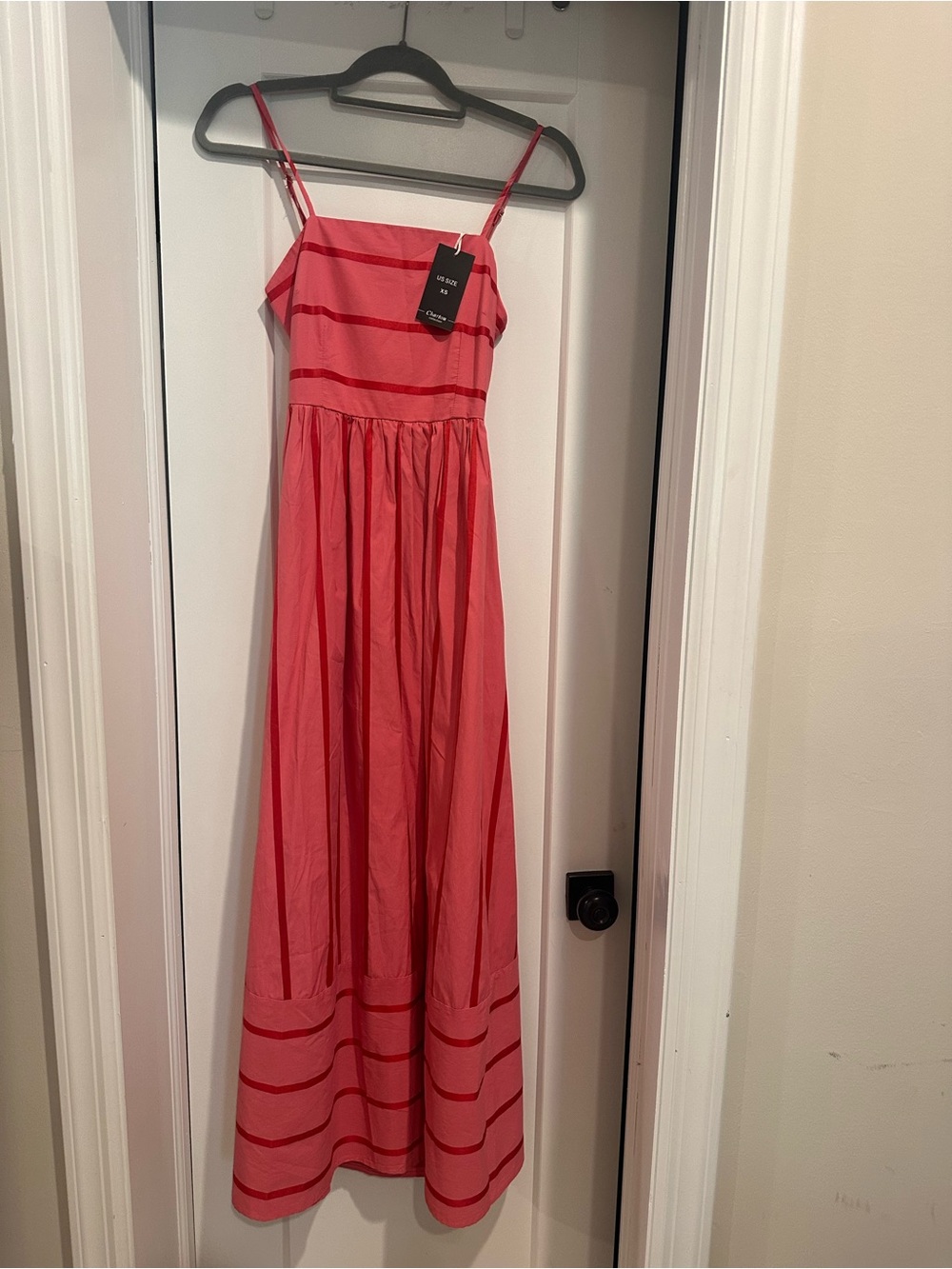 Sleeveless Pink Striped Maxi Dress - Unbranded
